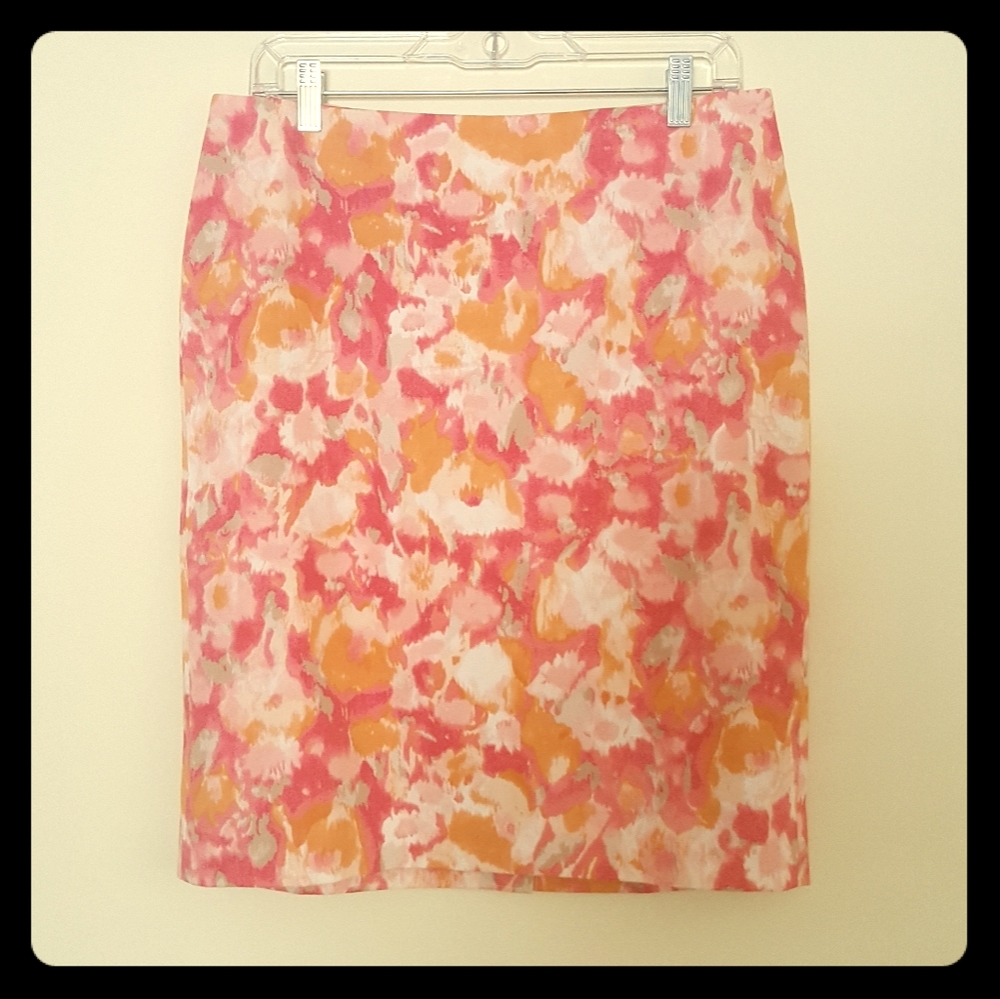 NWOT watercolor print Talbots skirt